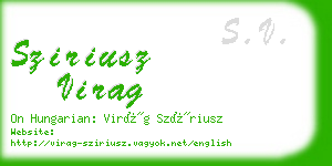 sziriusz virag business card